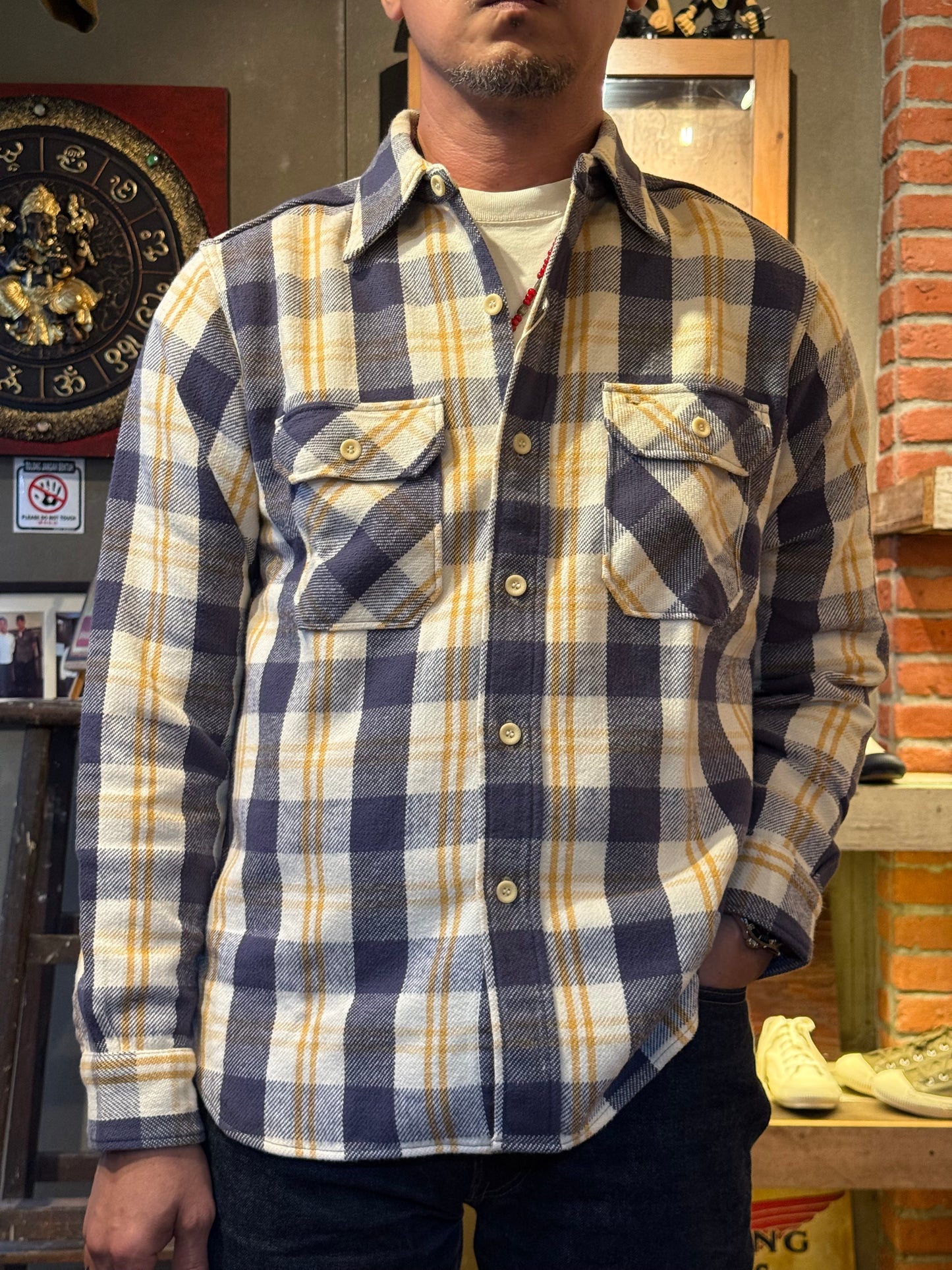 Warehouse & Co Flannel Shirt - Navy
