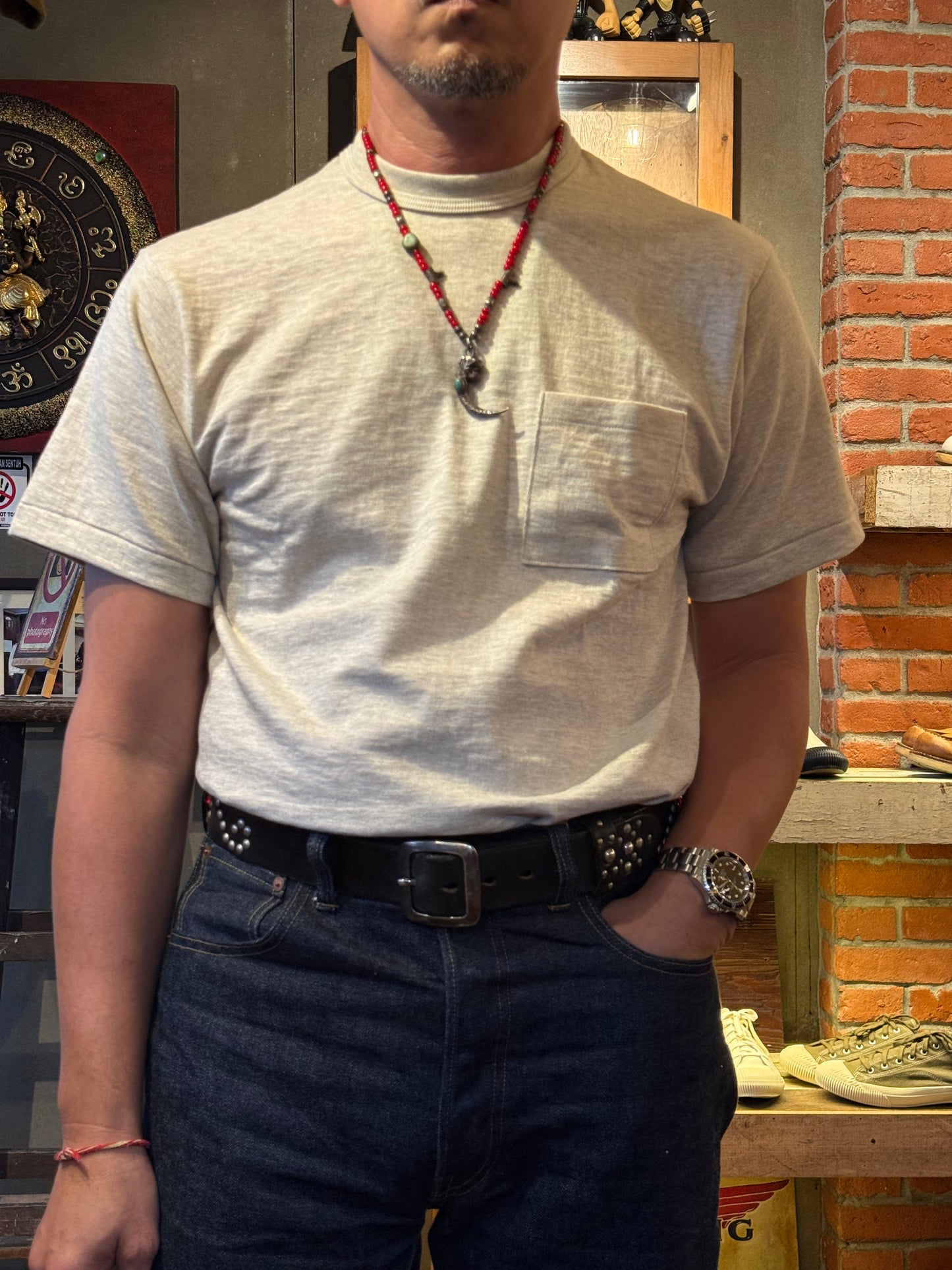 Warehouse & Co Lot 4601 Pocket Tee - Oatmeal