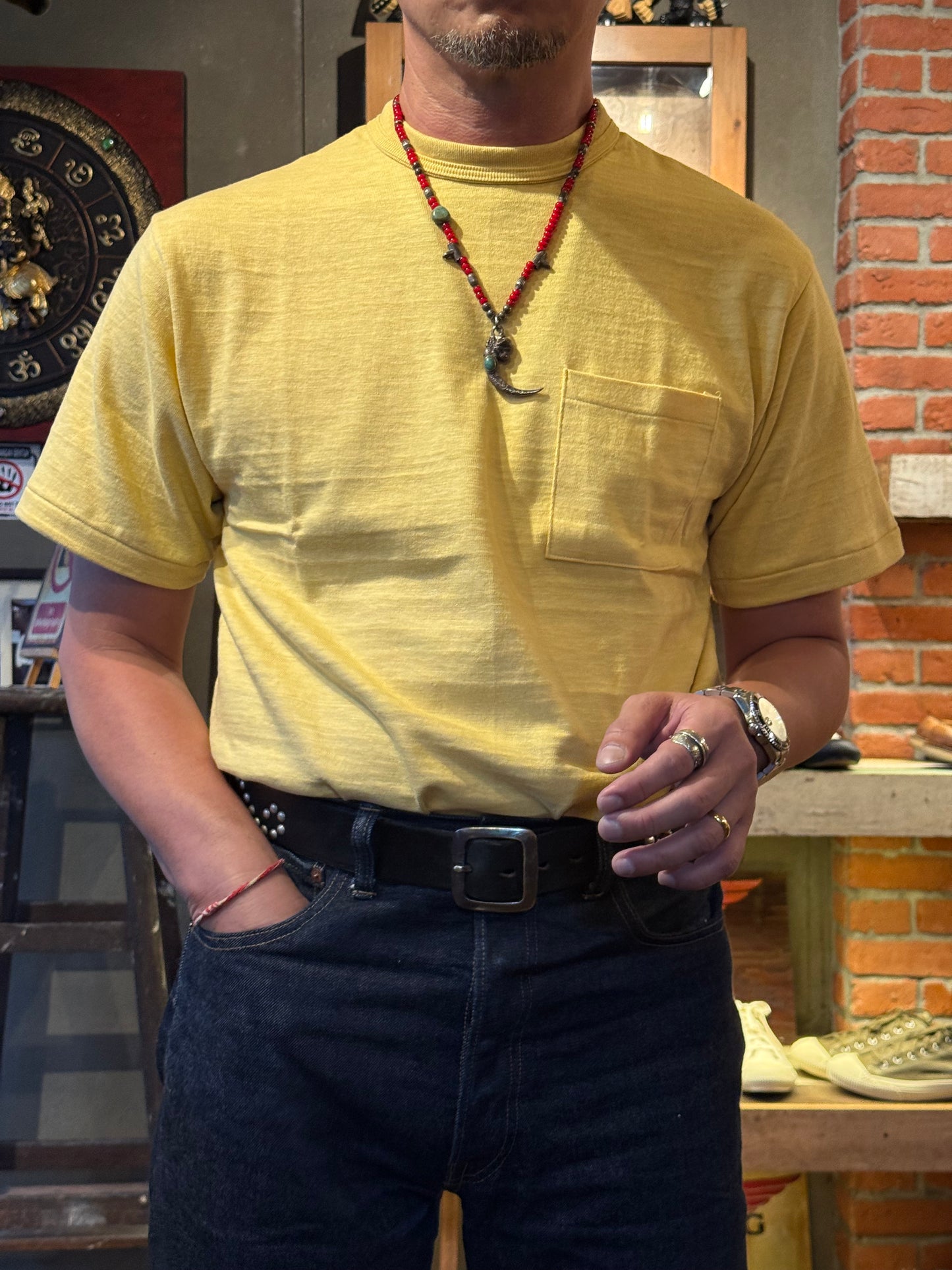 Warehouse & Co Lot 4601 Pocket Tee - Straw