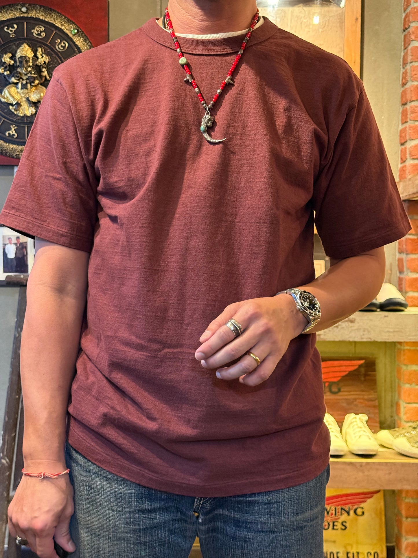 Dubble Works 7.7oz "Fallen Cotton" Crew Neck Tee - Bordeaux