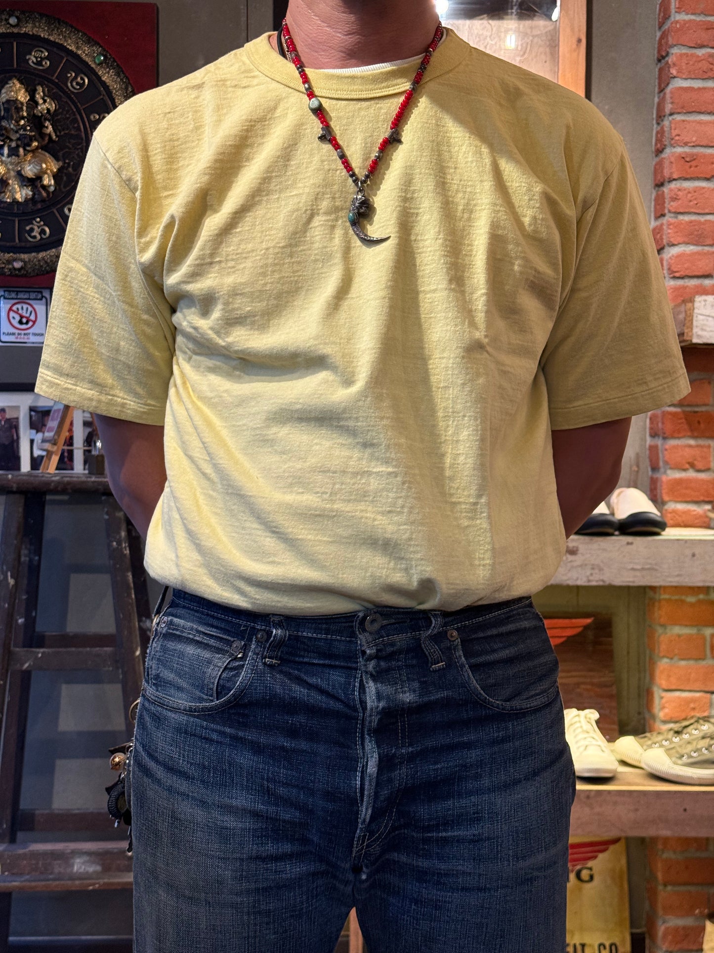 Dubble Works 7.7oz "Fallen Cotton" Crew Neck Tee - Light Yellow