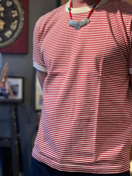Toys McCoy "The Great American Hero" Striped Tee - Red / Ivory