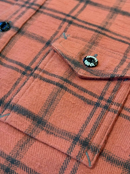 Trophy Clothing "Machine Age" Check L/S Shirt - Salmon