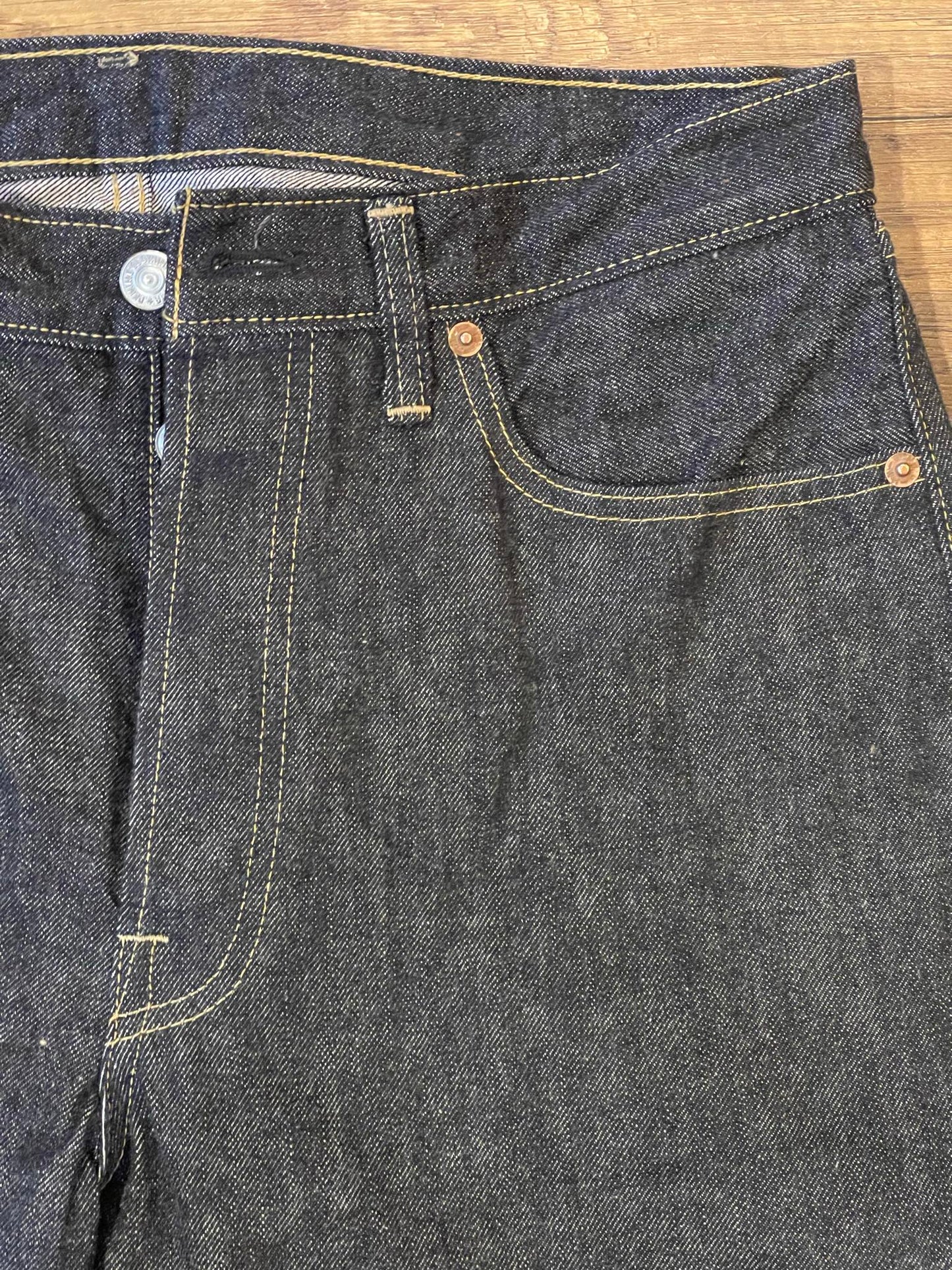 Denime Lot 224-66B "Black 66 Model" Jeans - One Washed