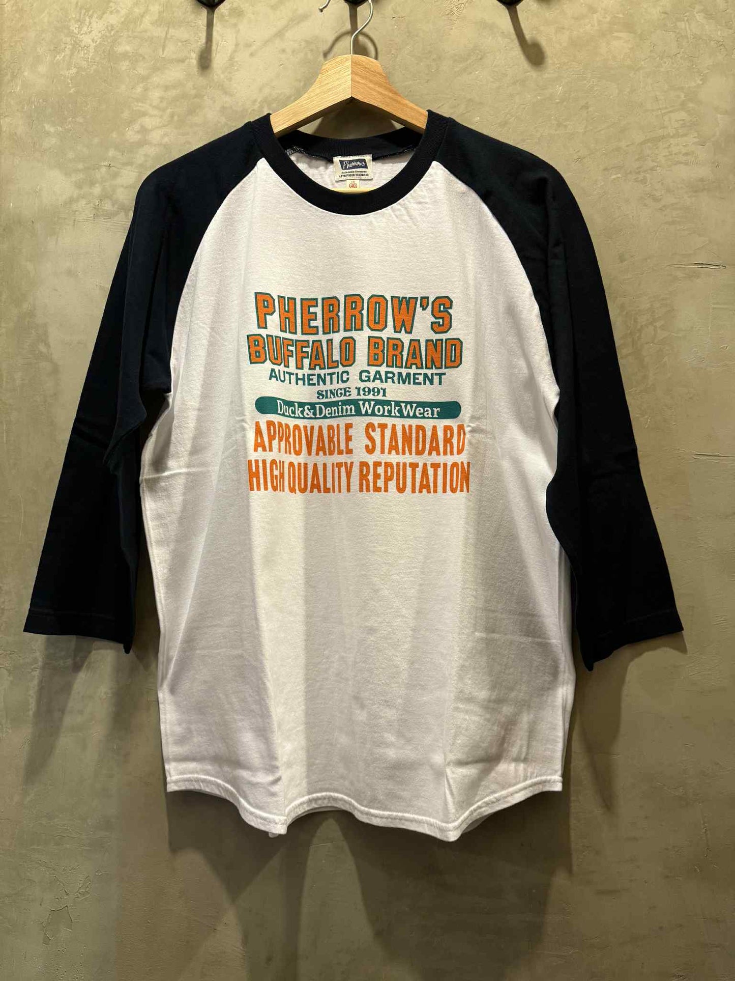 Pherrow's "Authentic Garment" 3/4 Raglan Tee