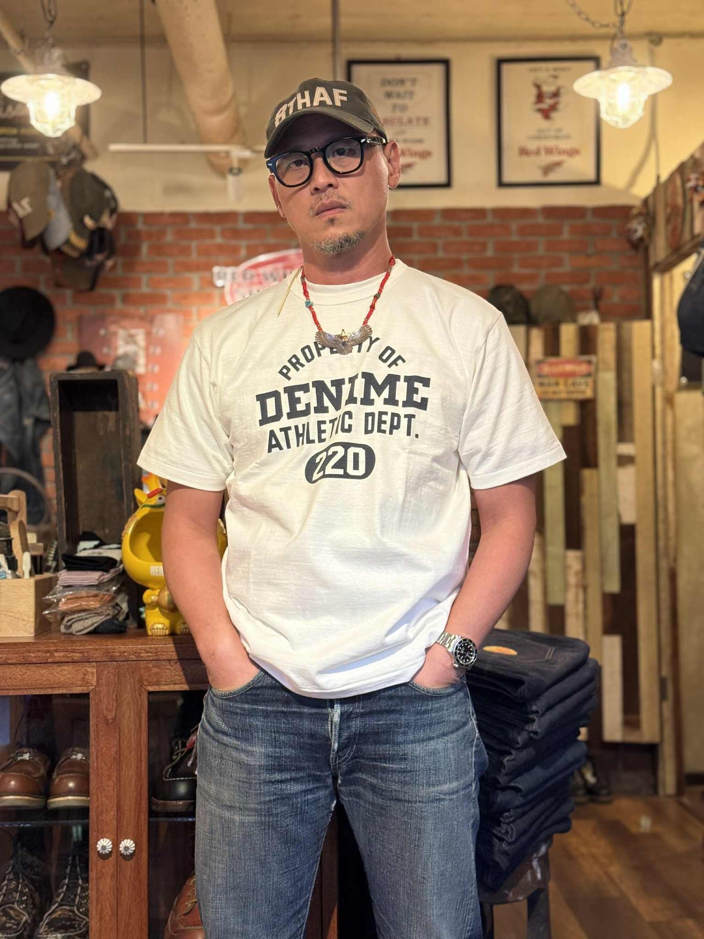 Denime "Athletic Dept" Tee - Off White