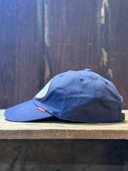 Studio D'Artisan "Motor Oil" Herringbone Cap - Navy