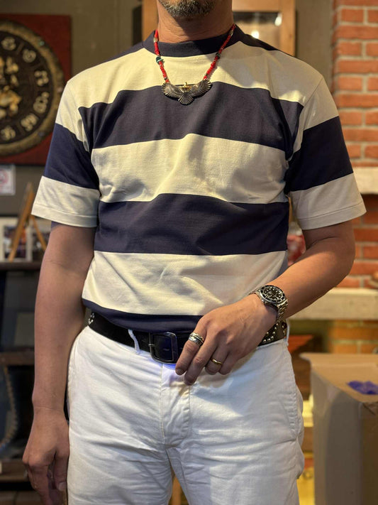 Warehouse & Co Border Tee - Navy x Kinari