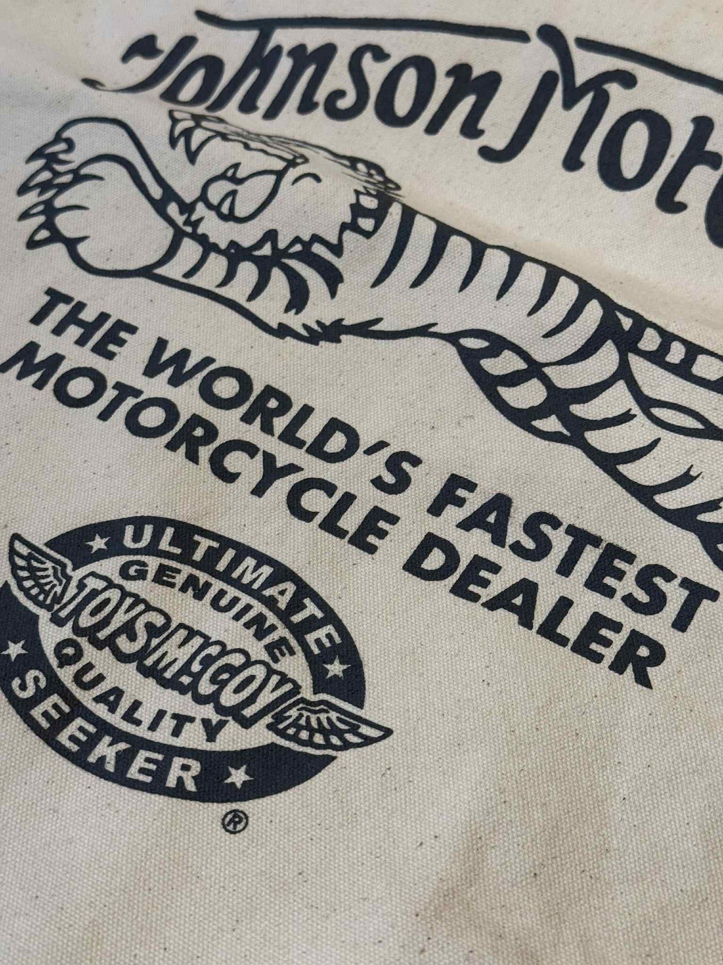 Toys McCoy 'Johnson Motors Inc' Canvas Tote Bag