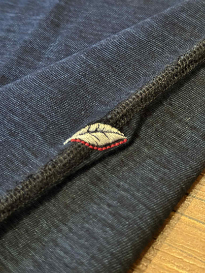 Pure Blue Japan Knitted Ribbed Cuff Pocket Tee - Indigo