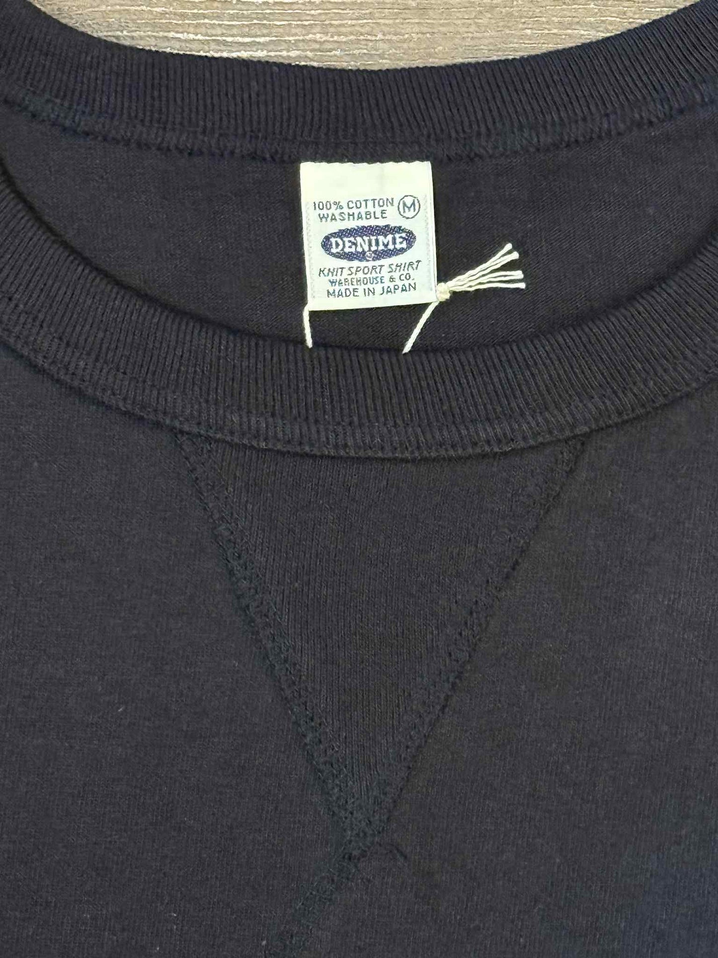Denime Classic V-Gusset Crew Neck Tee - Black