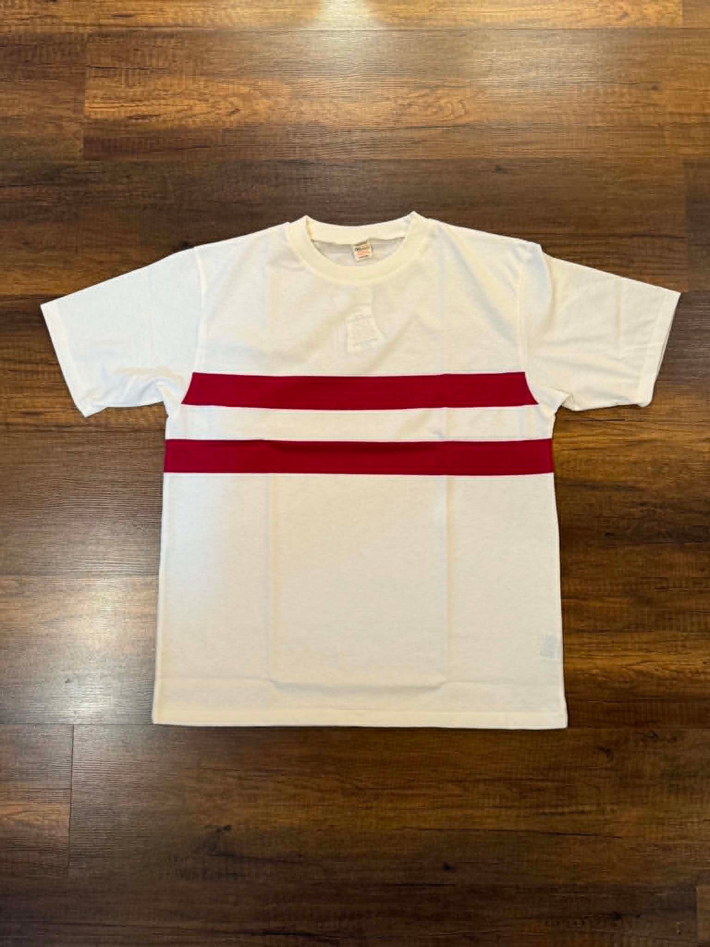 Warehouse & Co Lot 4112 Panel Border Tee - Off x Bordeaux