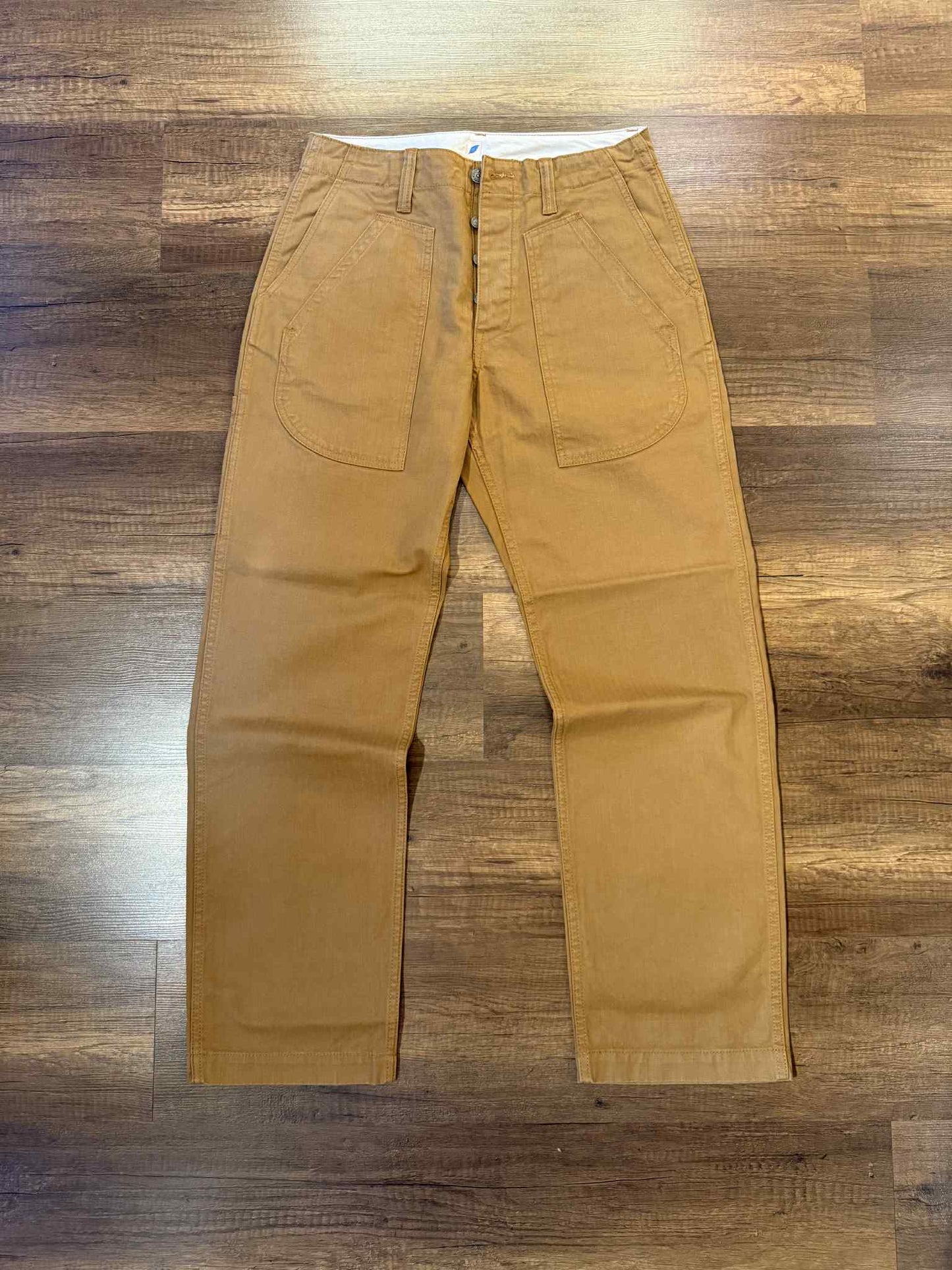 Pure Blue Japan Sulfur Dyed Herringbone Work Pants - Camel