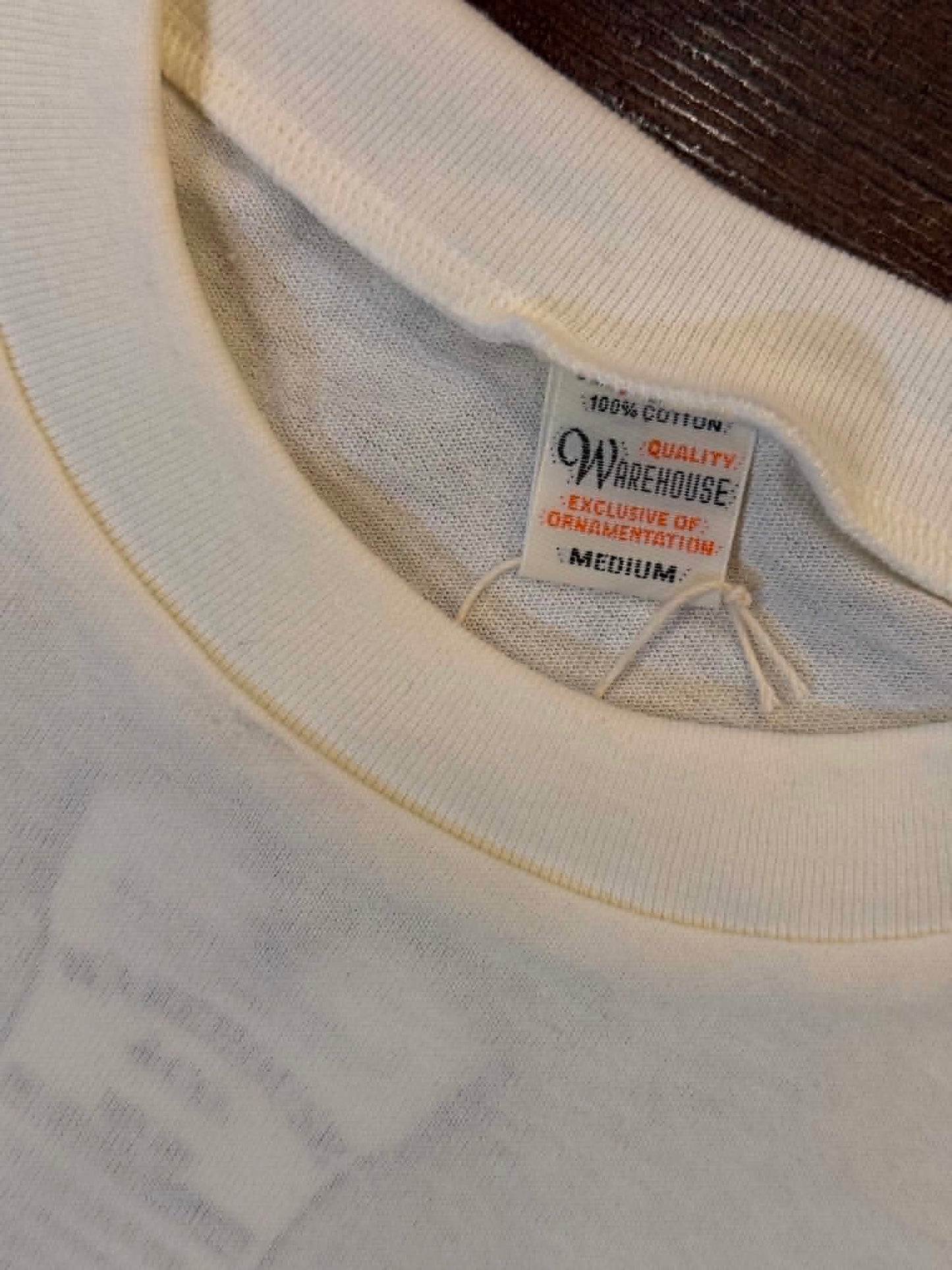 Warehouse & Co Lot 4112 Panel Border Tee - Off x Navy