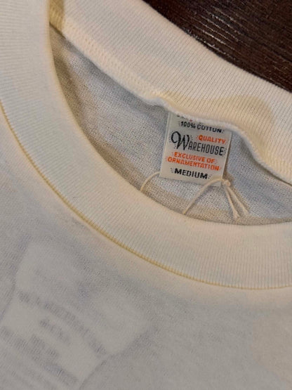 Warehouse & Co Lot 4112 Panel Border Tee - Off x Navy