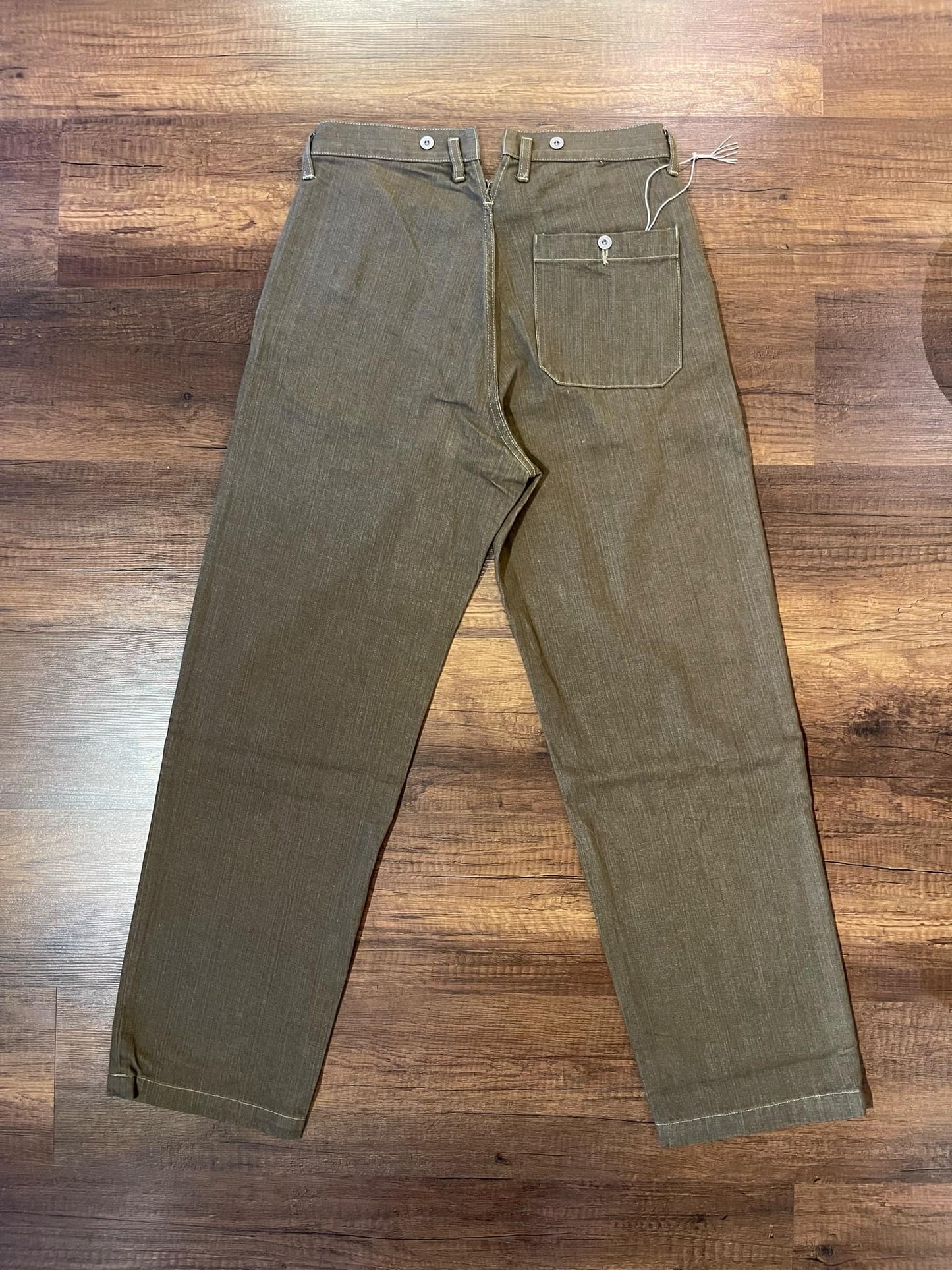 Orgueil Green Denim Work Pants