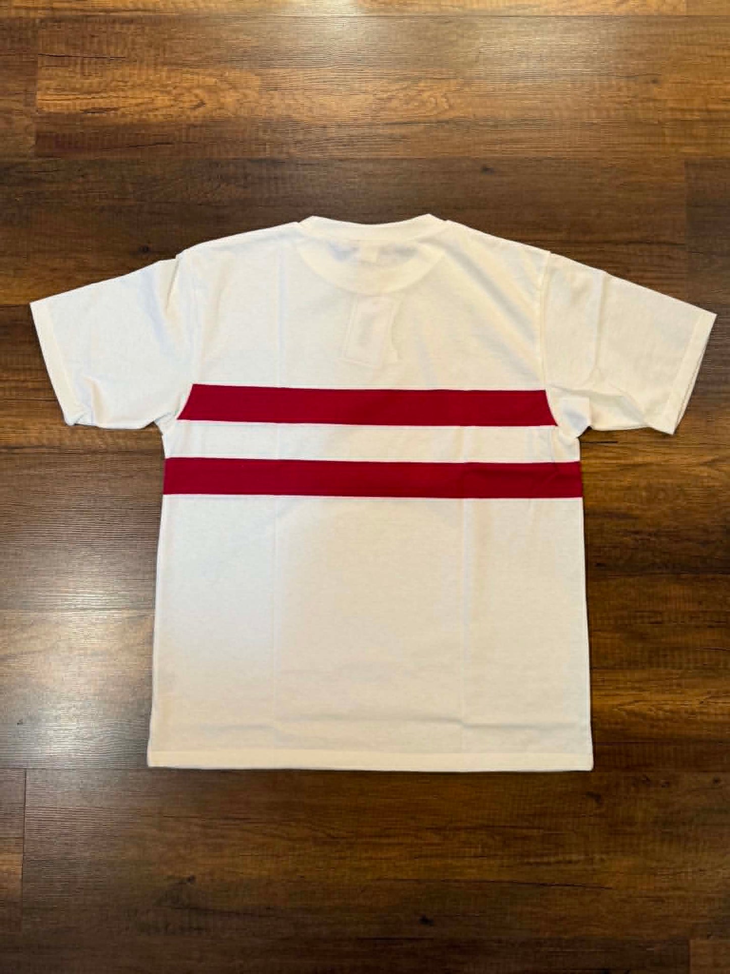 Warehouse & Co Lot 4112 Panel Border Tee - Off x Bordeaux