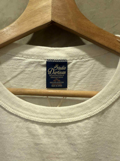 Studio D'Artisan Denim Pocket USA Cotton Tee - White