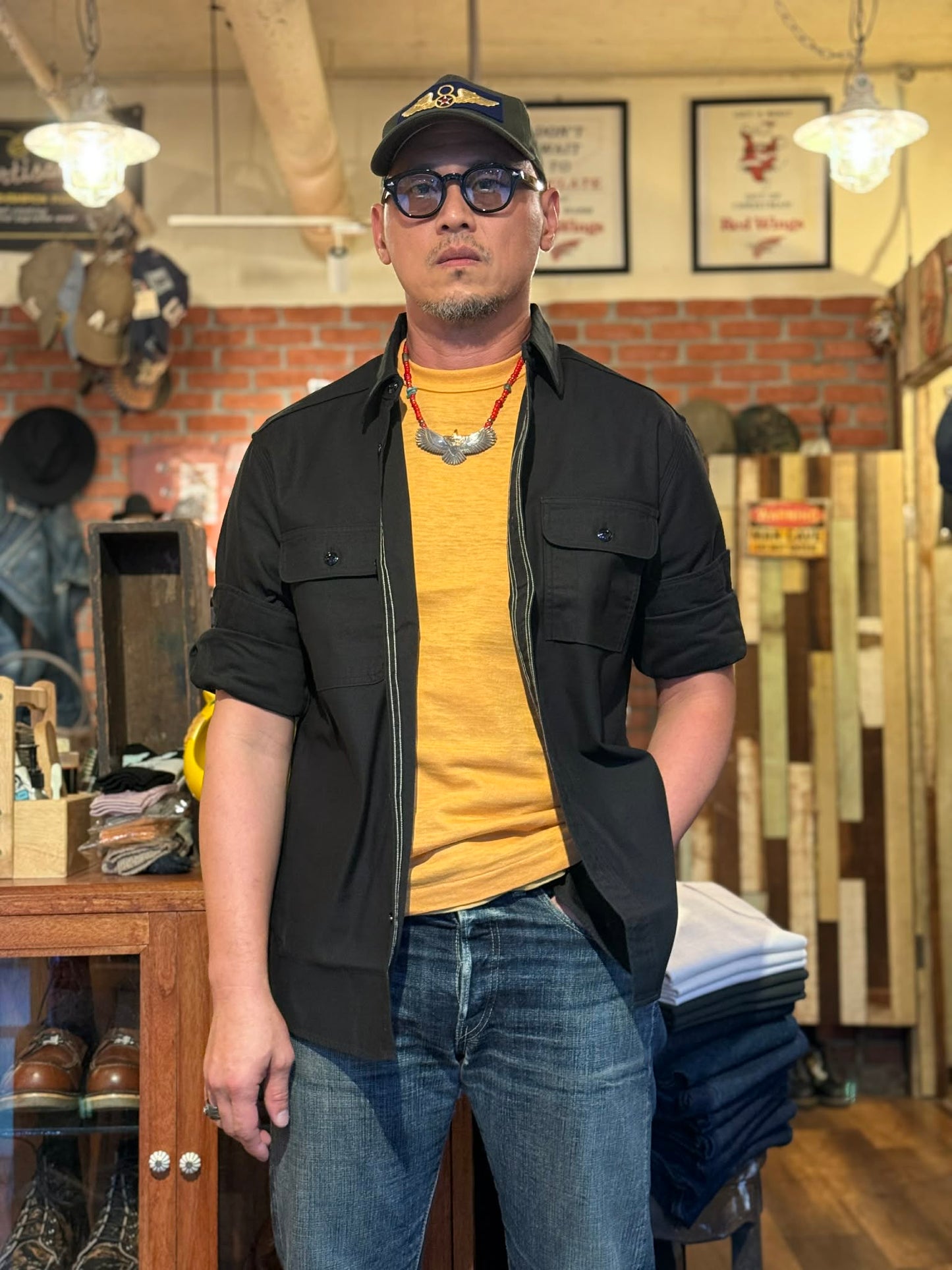 Trophy Clothing "Harvest" Back Satin L/S Shirt - Black