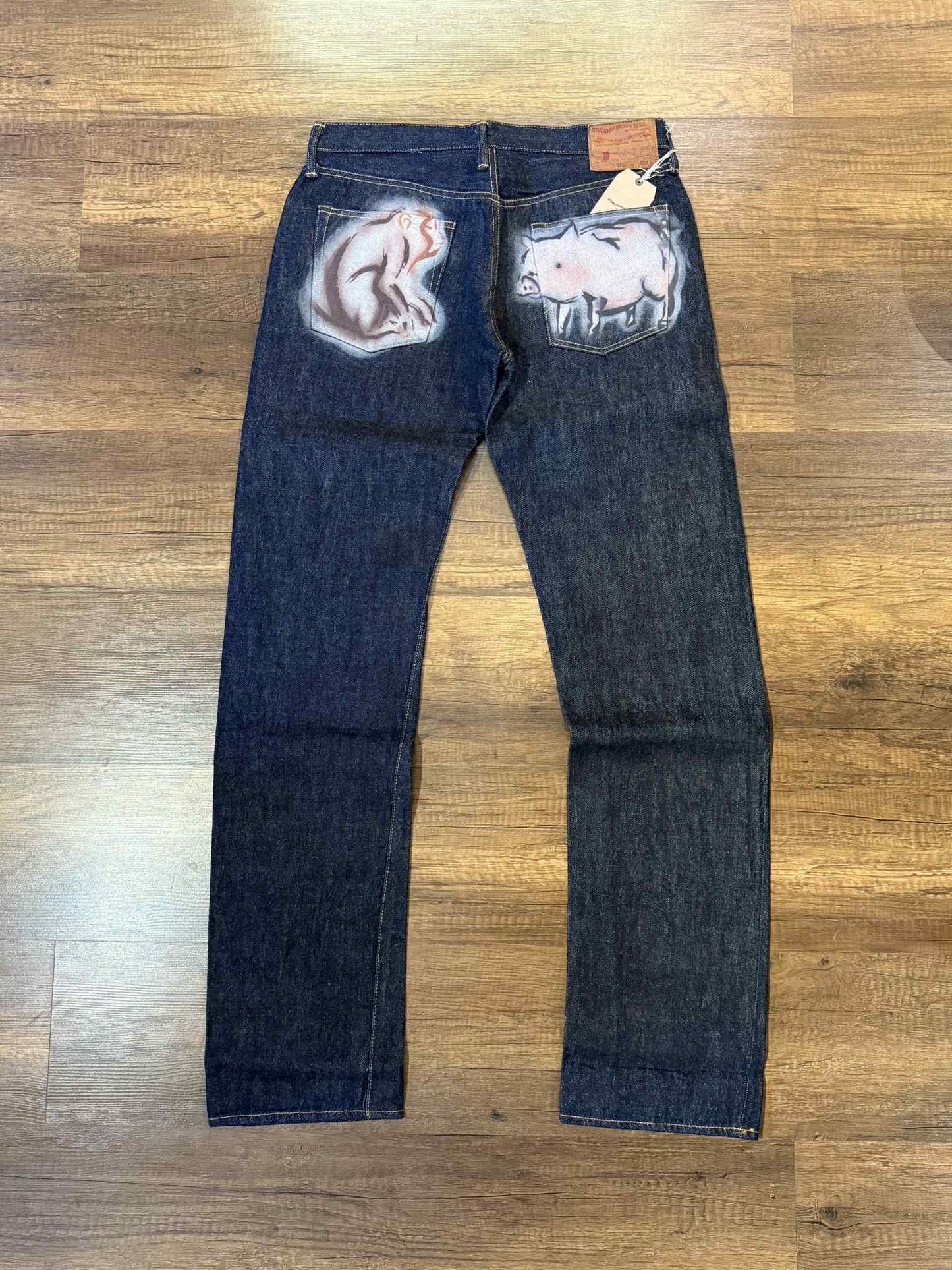 Studio D'Artisan "Monkey" Zodiac Series Jeans - One-Washed