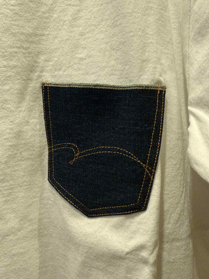 Studio D'Artisan Denim Pocket USA Cotton Tee - White