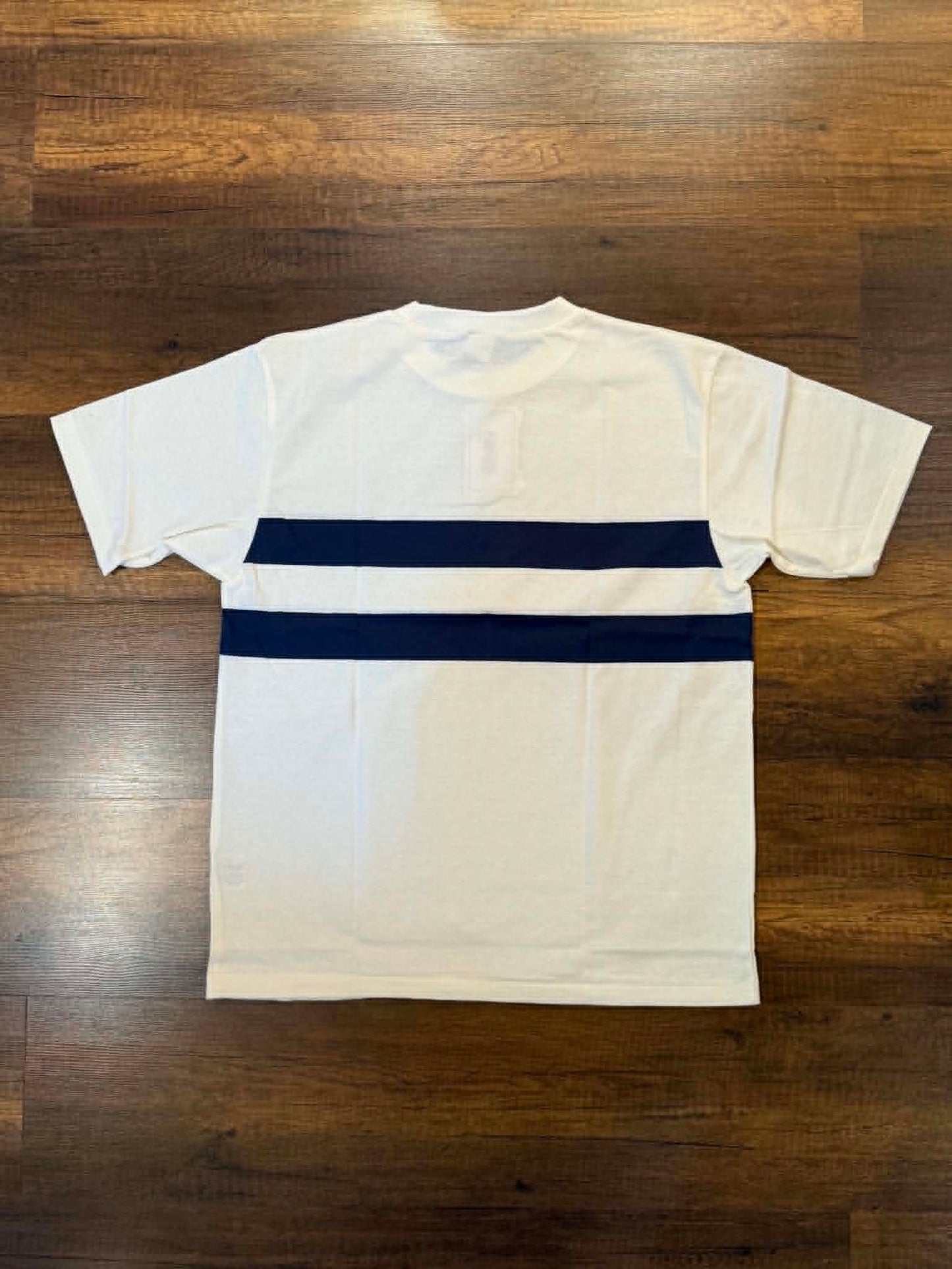 Warehouse & Co Lot 4112 Panel Border Tee - Off x Navy