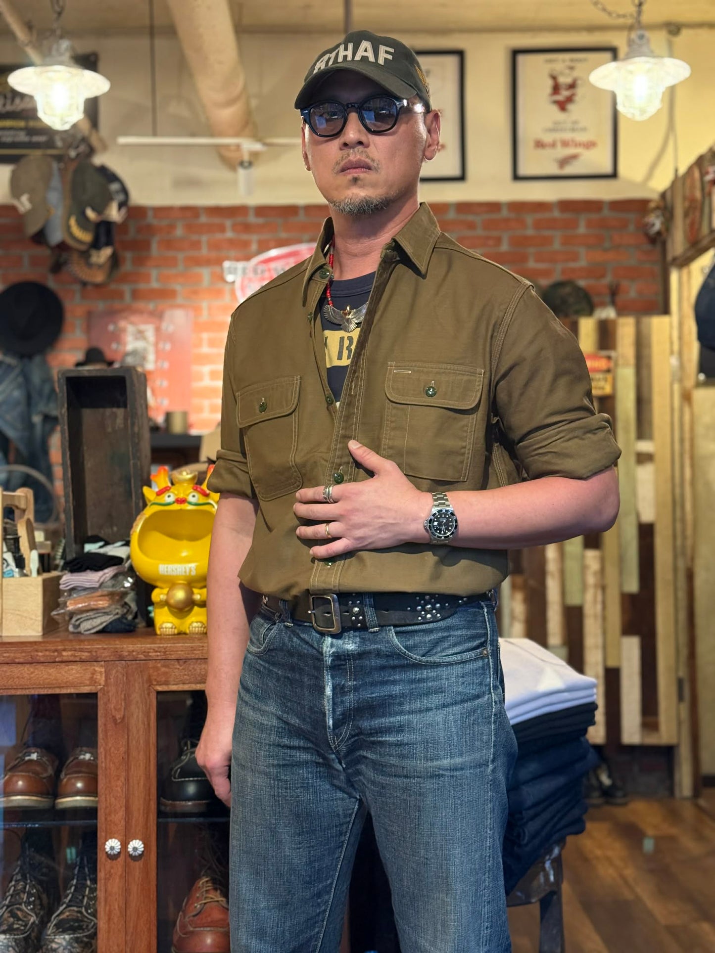 Trophy Clothing "Harvest" Back Satin L/S Shirt - Khaki