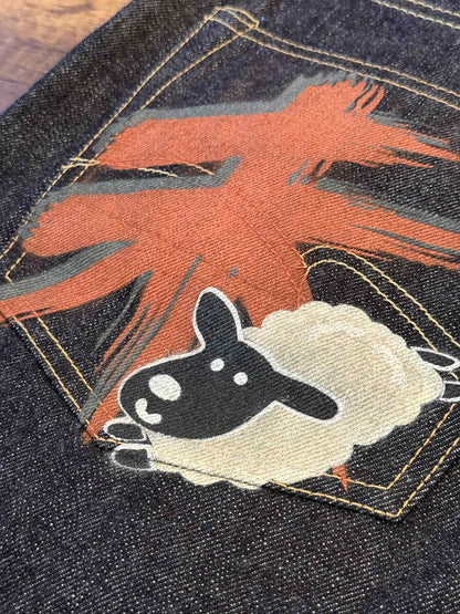 Studio D'Artisan "Sheep" Zodiac Series Jeans - One-Washed